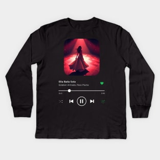 Ella Baila Sola, Eslabon Armado, Peso Pluma, Music Playing On Loop, Alternative Album Cover Kids Long Sleeve T-Shirt